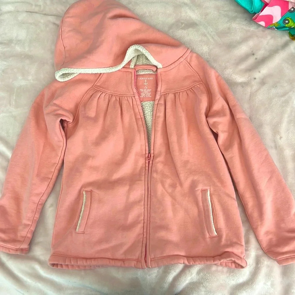 Lands end jacket (fleece interior), girls size 7-8